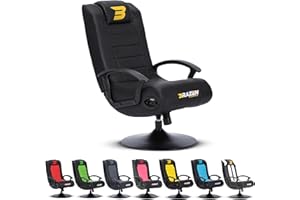 BraZen Black Gaming Chair for Kids Gaming Chair for Boys Girls Gaming Chair with Speakers Bluetooth Chair Small Gaming Chairs for Kids Foldable Gaming Chair Kids Video Game Chairs No Wheels - Stag