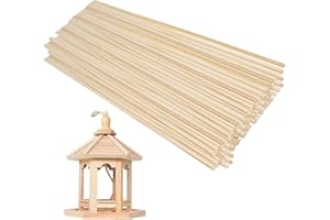 YALIYU Balsa Wood Sticks, 100 PCS Rods Dowel for Craft, Wood for Crafts, Wooden Sticks for Craft, Natural Wood Strips, Unfinished Dowel Rods for Art, DIY Projects & Woodcraft (3 x 3 x 300 mm)