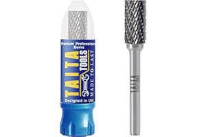 TAITATOOLS Carbide Burr 1/4" Shank, SA-3 Tungsten Double Cut Rotary Die Grinder Bits - Cutting Burrs for Milwaukee, Dewalt and Makita Die Grinder Accessories - Wood Carving Metal Working & Sturdy Storage Case