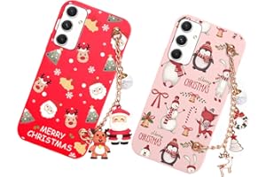 Vauki Navidad Funda para Samsung Galaxy A54 5G con Cuerda [2 Piezas],Rojo Silicona Suave Antigolpes Carcasa con Patrón Renos,Regalos Navidad Mujer,Christmas Diseño Protección Case,Ciervo