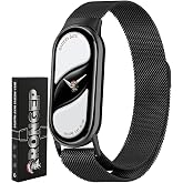 Rongep Xiaomi ile Uyumlu Mi Band 10/9/8 İ&ccedil;in Milano Loop Metal Hasırlı Kordon Manyetik Tasarımlı Terletmeyen Hafif Yapılı Bil