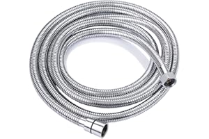 ONECE Uniwersalny wąż prysznicowy 3 m, ochrona przed przekręceniem się, ze stali nierdzewnej, elastyczny wąż prysznicowy do słuchawki prysznicowej i prysznica, wąż prysznicowy - wąż, chrom