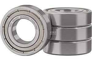XiKe 6003ZZ Ball Bearings 17 x 35 x 10 mm Chrome Steel and Pre-Lubricated, 6003-2Z Deep Groove Ball Bearings with Metal Double Seals, Pack of 4
