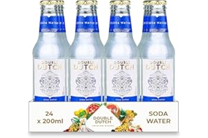 Double Dutch Soda Water 24 x 200ml bottles Low Calorie Perfect Mixer for Cocktails, No Artificial Colours Preservatives or Flavours (Pack of 24)