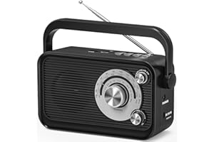 PADWA LIFESTYLE Radio Portátil, Radio a Pilas FM/Am/SW, con Fuente de Alimentación y a Pilas, Radio FM con Bluetooth y Función MP3, Radio para Oficina/Cocina/Camping/Emergencias