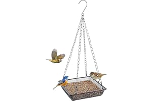 SUPER IDEE Super idea, mangiatoia a maglia fine con catena in acciaio inox, da appendere, resistente alle intemperie, mangiatoia per uccelli selvatici, cincioli, passeri, ecc.