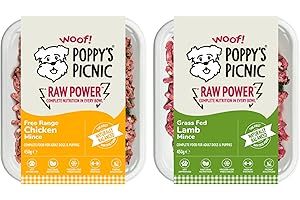 POPPY'S PICNIC Poppy’s Picnic - RAW POWER Chicken & Lamb – 8 Pack Raw Frozen Dog Food – High Protein Fresh Frozen Dog Food – Complete – Natural Chicken & Lamb – 8 x 450g
