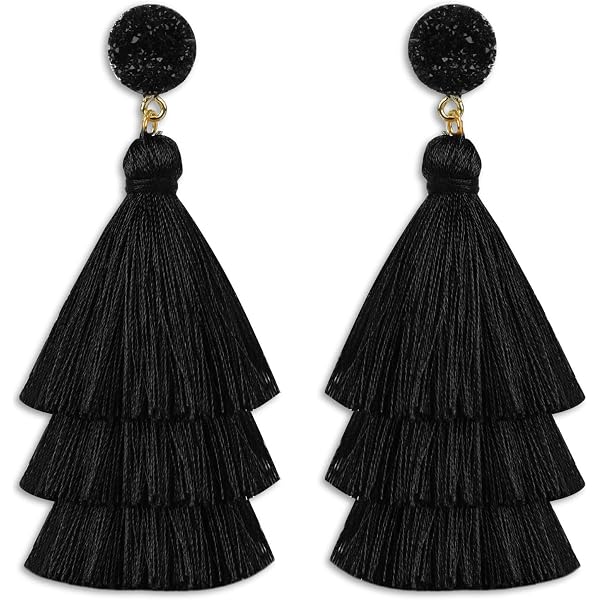 Zavana Orecchini Pendenti Lunghi Bohémien Fatti A Mano – Perline Azzurre E Bianche, Stile Etnico Chic, Regalo Per Donna