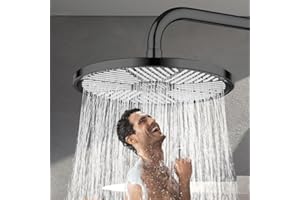 JINYOMFLY Regendusche Duschkopf 10 Zoll, Groß Duschkopf Regendusche Wassersparend, Kopfbrausen mit Anti-Kalk-Düsen, Duschkopf Gartendusche Hochdruck Kopfbrause Wassersparend