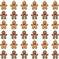 36 Pieces Gingerbread Man Christmas Ornaments Gingerbread Figurines Christmas Tree Decorations Cartoon Man Pendant Charms Figurine Shape Hanging Decor for DIY Bracelet Necklace Earring Jewelry Making