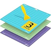 Ecraft 12x12 Inch Cutting Mat for Cricut, Includes Adhesive (Strong/Standard/Light) (Pack of 3) Flexible Square Cutting Mats