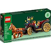 LEGO Wintertime Carriage Ride 40603 GWP - Minifigure festive, ruote dorate e design affascinante per la gioia delle vacanze (