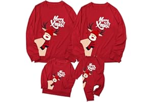 Meaunzyl Felpe Natale Famiglia Felpa Natalizia Babbo Camicia Natalizi Felpe Natalizie Famiglia Maglioni Natalizi Rosse Maglie Famiglia Coordinate Natale Pullover Natalizio Magliette Uomo Donna
