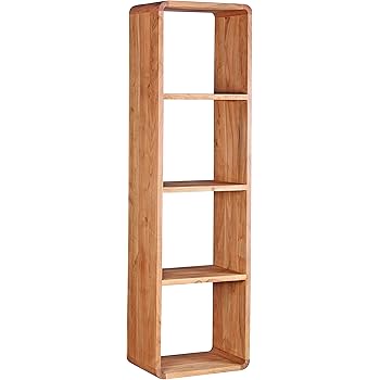 FineBuy Standregal Massivholz Sheesham 82 cm hoch 4 Böden Design Holz