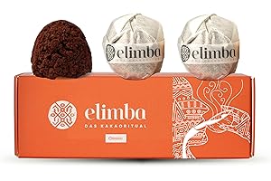 ‎ELIMBA Elimba Bio Kakao Kugel Classic, (3er Pack) - heiße Schokolade 100% vegan - Premium Criollo-Rohkakao Trinkschokolade mit min. 50% Kakaoanteil, zeremonieller Kakao