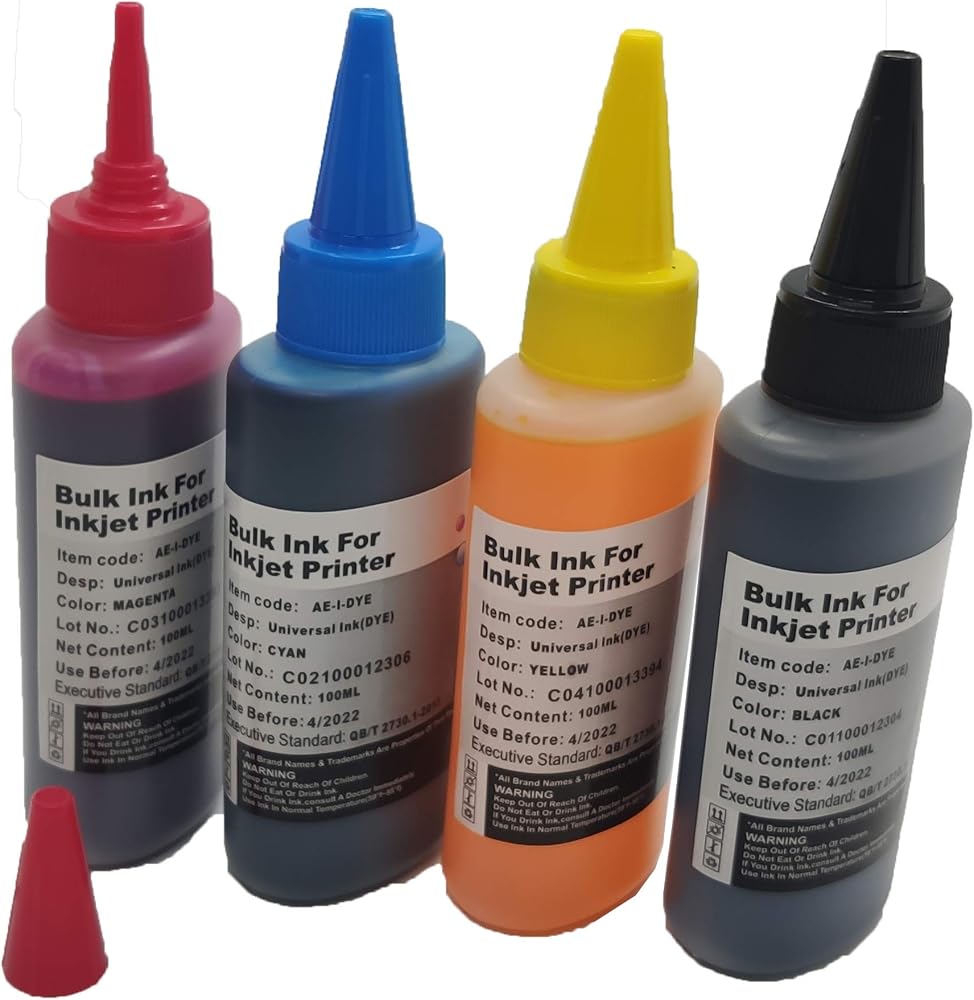 For Canon PIXMA E414 Kartuş Dolum Mürekkebi Takım 4x100ML 4 Renk Set Mürekkep Muadil