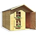 BillyOh Kids Playhouse Wooden Play House Wendy House Garden Outdoor Boys Girls Kids Toys Peardrop Extra (6x7)