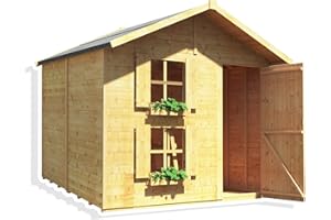 BillyOh Kids Playhouse Wooden Play House Wendy House Garden Outdoor Boys Girls Kids Toys Peardrop Extra (6x7)