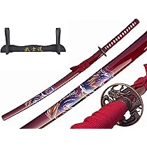 Porta Spada Katana Parete - Display Con Velluto Rosso E Design Tai Chi - Per Spade Samurai E Decorazione - Foto 4
