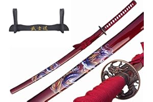 57 SPECIAL REPLICAS Spada da samurai Katana Red Dragon Sword Real Metal Not Sharp Steel con fodero per la decorazione di un collezionista o come regalo 4KM80-405RD