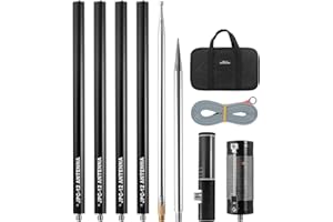 AURSINC Funkanntennae JPC-12 - Caraffa radio RF per radio amatoriale con regolatore a scorrimento, da 7 MHz a 50 MHz, per 40 m a 6 m (8 nastri, esterni), 4,1 m (13,5 piedi) (M10)