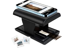 DGODRT Diascanner, Mobile Film Scanner, Scannen und Speichern Ihrer 24x36 mm Negative und Dias mit Smartphone-Kamera, Faltbarer Tragbare Filmscanner mit LED-Beleuchtung