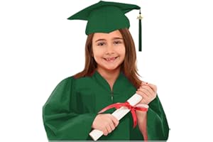 hhsbeauty Graduation Cap and Gown Set for Kids Nursery Preschool Child Graduation Set Gown and 2024 Tassel Cap Set with Shawl Kindergarten Shiny Graduation Gown 4 Set for 212 years old