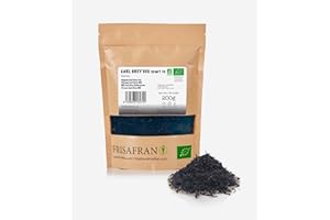 FRISAFRAN | Organiczna czarna herbata Earl Grey luzem 200 g | antyseptyczna | liście czarnej herbaty | energetyzująca | czarna herbata | herbata świeża i kwiatowa | Earl Grey | czarna herbata Earl
