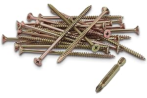 SEQUAL® Hyper Drive Wood Screws M6x150mm (Box Of 50), Self Countersinking Head For Flush Smooth Finish, Woodscrews Pack With Knurled Thread For Easier Drive And Holding Power, Rust Resistant Screw Set