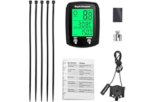 BLOOMIQUE Universal Bike Speedometer & Odometer - 19 Functions Cycling Computer With Touch Screen, Backlit Display, Waterproof & Wired for Tracking Distance, Speed & Time