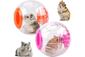 YHSKJCD 2 Palla per Criceto, Palla da Corsa per Criceti, Palline Esercizio per Criceti Trasparente, 12cm, Palla Fitness Criceto Plastica, Ruota di Corsa per Hamster, Animali, Roditori, Nano Gerbilli