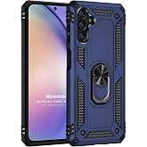 Microsonic Samsung Galaxy A55 i&ccedil;in Kılıf Military Ring Holder Lacivert [Galaxy A55 ile Uyumlu Kılıf - Lacivert]