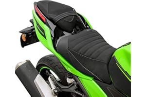 LORABABER Motorrad-Sitzkissen-Bezug-Set, kompatibel mit Ninja 400 Z400 2018 2019 2020 2021 2022 2023 2024, Schwarz