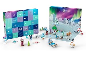 PLUS PLUS - Calendrier de l'Avent avec 25 Surprises - Jeu de Construction Enfant - Aventure de Noël Créative avec Instructions - Environ 600 Pièces - pour Fille et Garçons Dès 5 Ans