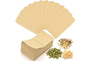 JVBAJV 100 pcs Small Brown Envelopes,Mini Brown Seed Envelopes Coin & Small Parts Envelopes for Packing or Storing Small Items Wages,Coins,Notes,Beads or Seeds (6 x 10 cm)