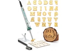 AIMOADO Mini Brandeisen Buchstaben und Zahlen, 60 W, elektrisches Brandeisen für Heimwerker, Holz, Leder, Hüte, Grillbrot (26 Stück, 1,2 cm Buchstaben A-Z)
