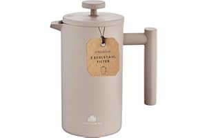‎GROENENBERG Groenenberg French Press Earth 600 ml o. 1 Liter I Hochwertige Kaffeepresse mit Thermo Warmhalte-Funktion I Edelstahl Kaffeebereiter