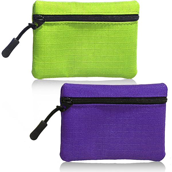 Lot De 3 Petits Porte-monnaie En Tissu Oxford - Mini Portefeuille à Fermeture éclair - Cordon Poignet - Noir, Gris, Vert - 12,5x9 Cm