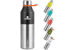SANTECO Borraccia Termica 500ml/350ml, Bottiglia Acqua in Acciaio Inox, Borraccia Sports per Bevande Calde per 12 Ore & Fredde 24 Ore, Bottiglia termos per Lavoro, A Prova di Perdite, Senza BPA
