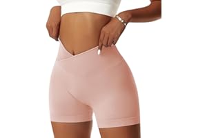 Vertvie Damskie spodenki gimnastyczne V Cross Stretch Push Up Joga szorty Booty Scrunch Fitness krótkie spodnie z wysokim stanem bezszwowe spodenki sportowe do treningu na pośladkach krótkie legginsy