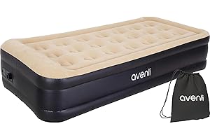 AVENLI Materasso Letto gonfiabile autogonfiabile singolo 196x97x47cm materassi autogonfiante per ospiti con pompa integrata superficie di sdraio extra alta e floccata per campeggio e casa