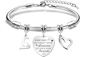 Awyuan Inspirational Gifts A-Z Reminder Bracelet Gifts on Birthday Christmas Graduation for Girls Women Friends Sisters Daughters Aunt Mum Granddaughter Chilrdren