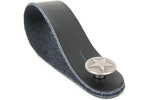 Bray Guitar Strap Hook Button In Black With Silver Star Pattern Pin For Any Acoustic, Electric, Bass And Classical Guitar Headstock