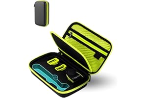 GIULIA BEAUTY Étui, mousse détachable, compatible avec peigne 14 positions pour rasoirs électriques Philips OneBlade pour hommes QP2520, QP2530, QP2630, QP2620, QP27, QP28 (rasoir et peigne non inclus)