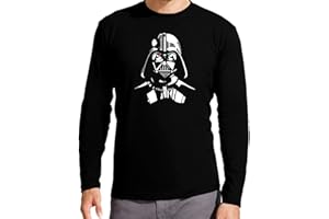 THE FAN TEE Camiseta Manga Larga de Hombre Star Wars R2D2 C2PO Dark Vader Han Solo Leia Estrella