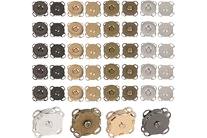 GGISUI 20pcs Pression Aimanté Couture Forme de Prune Bouton Pression Aimanté Quatre Couleurs Bouton Pression 14mm pour Coudre des Sacs des Sacs des Vêtements et de l'Artisanat Etc