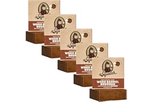 Dr. Squatch Sapone da bar da uomo, confezione da 5 barili di legno bourbon, sapone da bar completamente naturale per uomo, 5 barrette, odore di bourbone invecchiato in botte