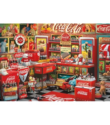 Puzzle Retro 1000 Pezzi Coca-Cola – Highway 66 Logo – 68x48 Cm, In Lattina Metallica – Prodotto Ufficiale Licenza