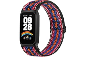 XANS Elastic Watch Straps Compatible with Xiaomi Smart Band 9 Active/Xiaomi Redmi Smart Band 3, Nylon Stretchy Replacement Bands for Xiaomi Mi Band 9 Active/Redmi Smart Band 3 Women and Men