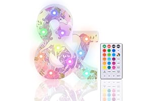 HIYAA Lettere luminose a LED glitterate, 18 colori che cambiano colore, con telecomando, per ragazze, regalo di compleanno, bar, festa di nozze, Natale, San Valentino, decorazione da parete e da tavolo